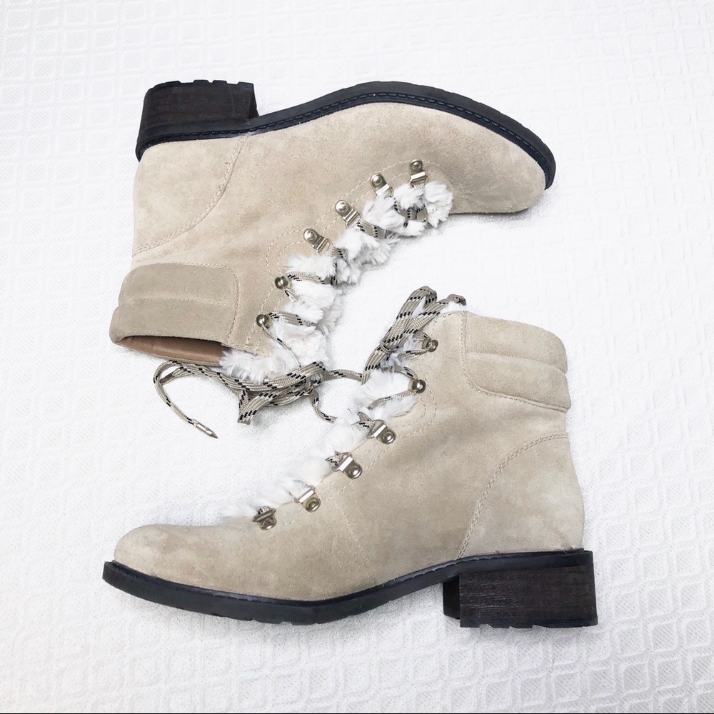 Sam Edelman Darrah Suede & Fur Sherpa Ankle Boots - Picture 6 of 8